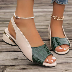 Mireille | Chic Cushioned Wedge Sandals – Green