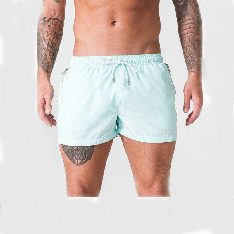 Percy | Sporty Quick-Dry Beach Shorts with Drawstring – Light Blue