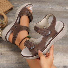 Esme | Adjustable Strap Comfort Sandals – Brown