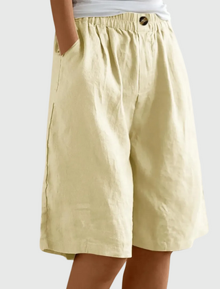 Bijou | Wide Shorts with Elastic Waist – Khaki