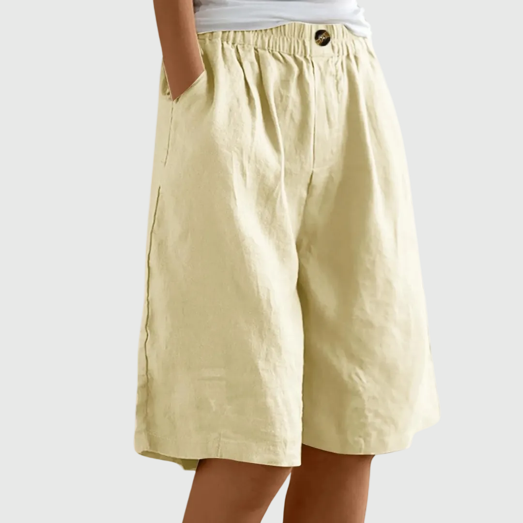 Bijou | Wide Shorts with Elastic Waist – Khaki