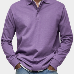 Angus | Classic Long Sleeve Polo – Violet
