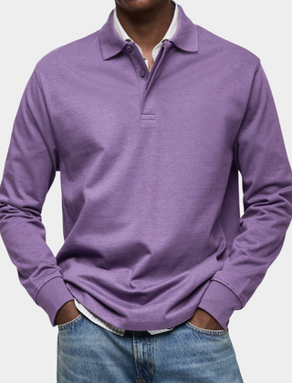 Angus | Classic Long Sleeve Polo – Violet