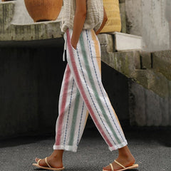 Harlow | Striped Wide Leg Pants – Printed