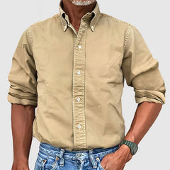 Elliot | Men's Wrinkle-Free Long Sleeve Shirt – Khaki