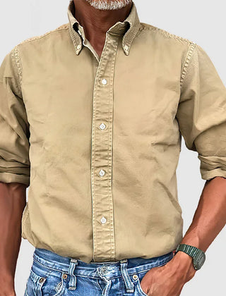 Elliot | Men's Wrinkle-Free Long Sleeve Shirt – Khaki