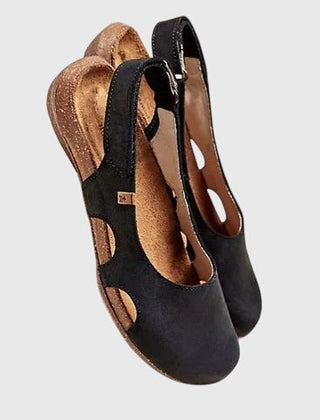 Sybil | Orthopaedic Sandals with Bold Straps – Black