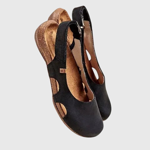 Sybil | Orthopaedic Sandals with Bold Straps – Black