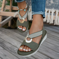 Leonie | Elegant Flat Slide Sandals