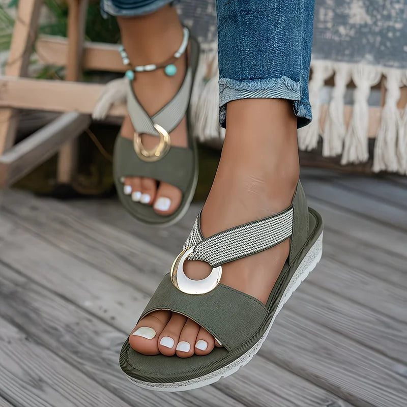 Leonie | Elegant Flat Slide Sandals