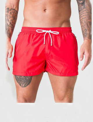 Percy | Sporty Quick-Dry Beach Shorts with Drawstring – Red