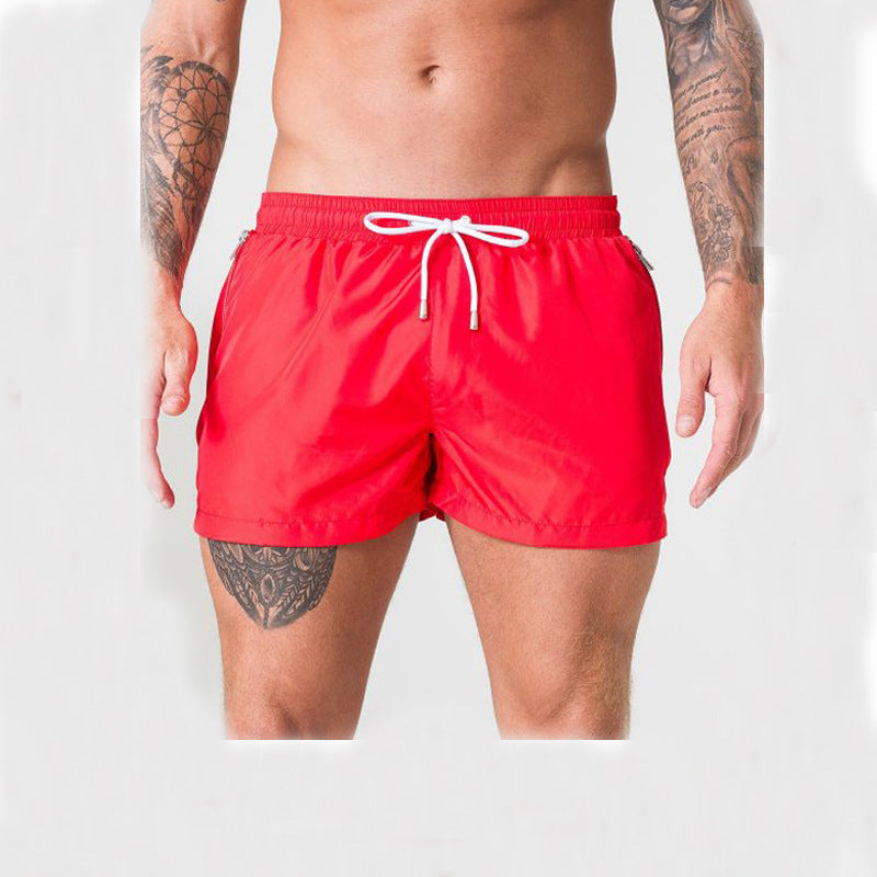 Percy | Sporty Quick-Dry Beach Shorts with Drawstring – Red