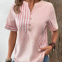 Liesl | Soft Striped Summer Blouse – Pink