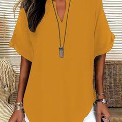 Linnea | Relaxed Fit Linen Blouse – Yellow