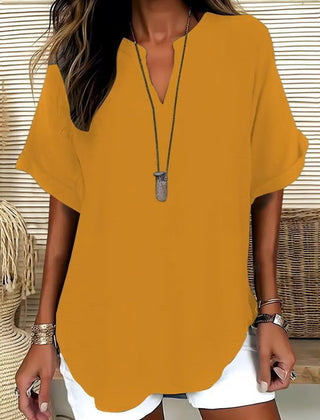 Linnea | Relaxed Fit Linen Blouse – Yellow