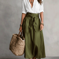 Quincey | Boho Skirt and Top Set – Green