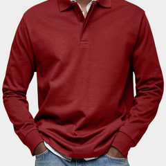 Angus | Classic Long Sleeve Polo – Red