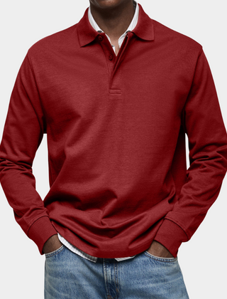 Angus | Classic Long Sleeve Polo – Red