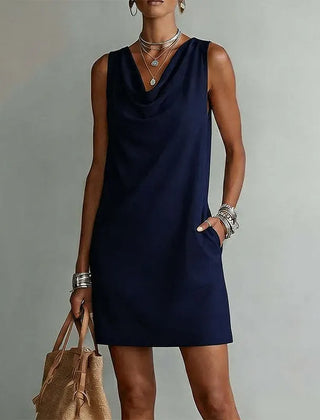 Nerys | Mini Dress with Pockets – Navy