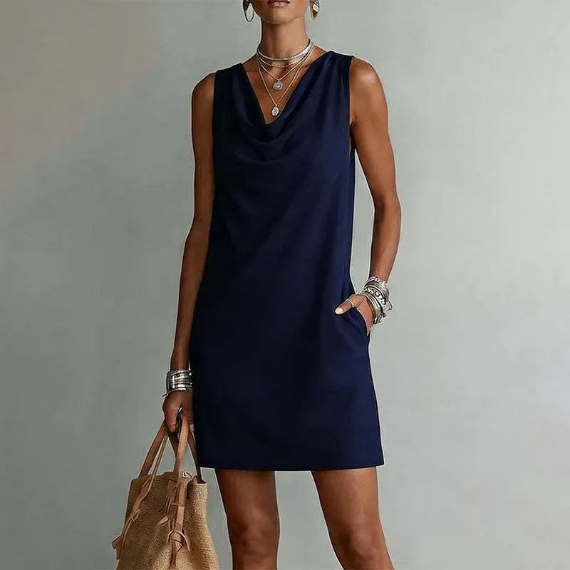 Nerys | Mini Dress with Pockets – Navy