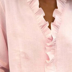 Etta | Ruffle Blouse with V-Neck