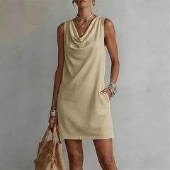 Nerys | Mini Dress with Pockets – Khaki