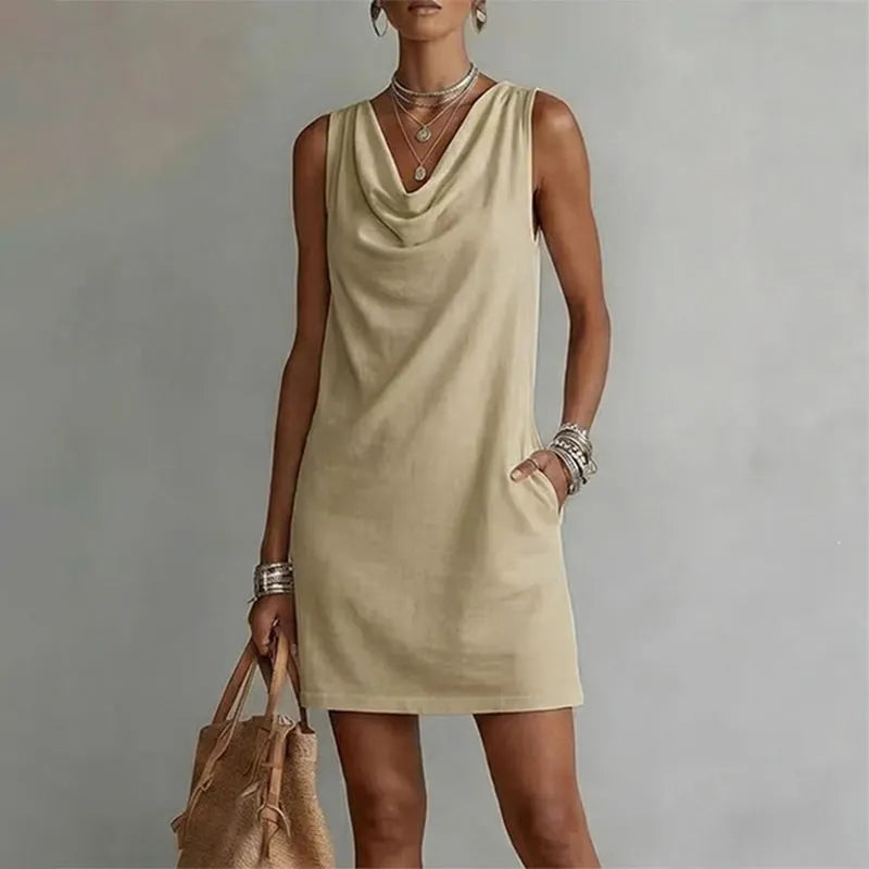 Nerys | Mini Dress with Pockets – Khaki
