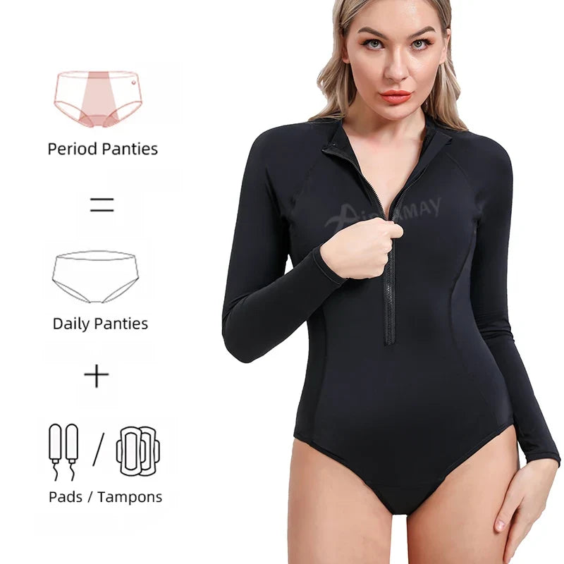 Merryn | Women's Period Long Sleeve Swimsuit with UV Protection