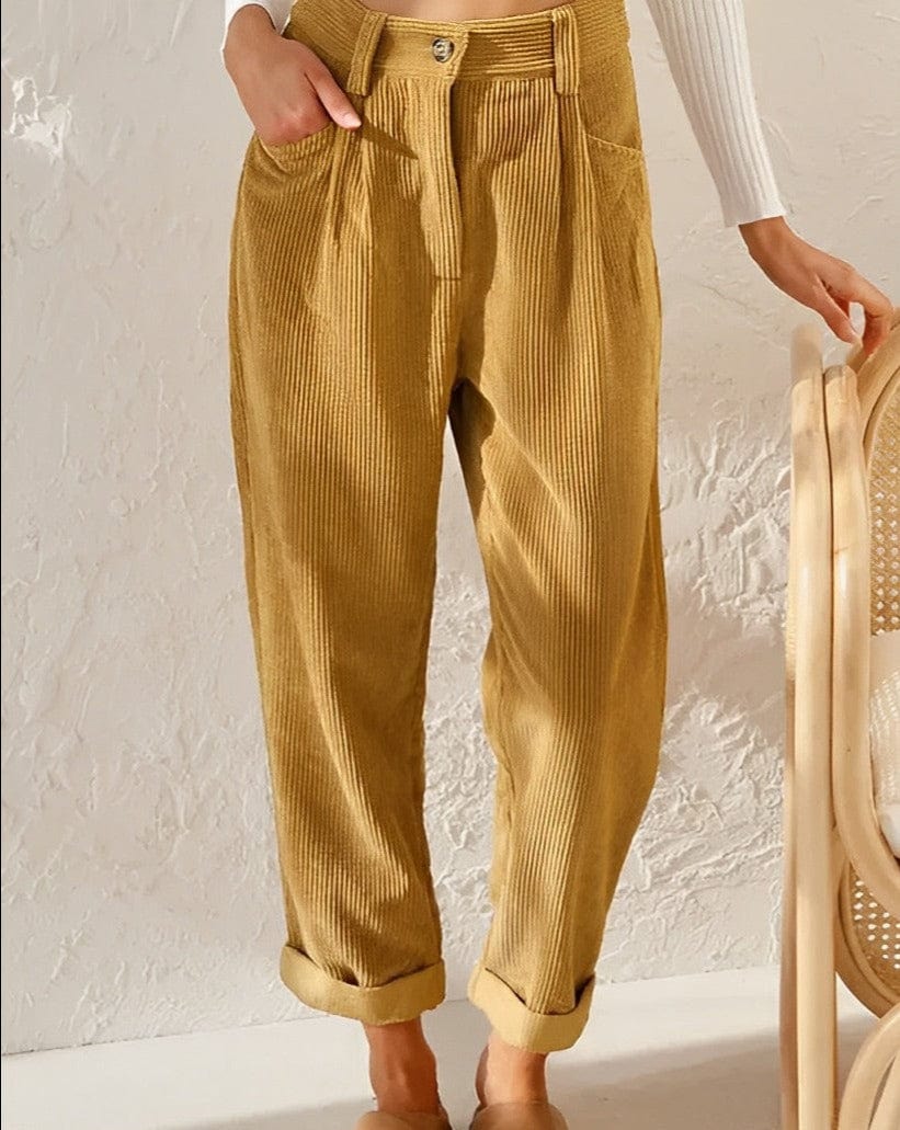Nellie | Timeless Relaxed Casual Pants – Mustard