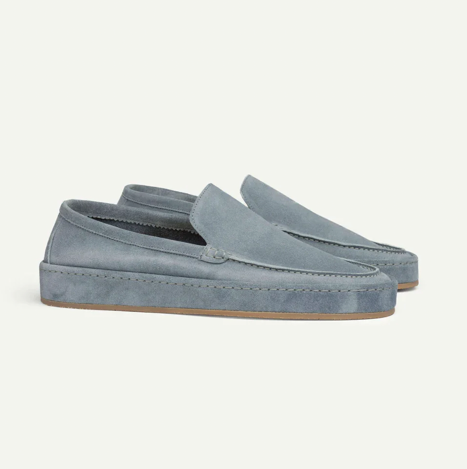 Bowen | Elegant Cushioned Slip-On Loafers – Light Blue