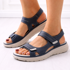 Fenna | Orthopaedic Platform Sandals with Adjustable Straps – Blue