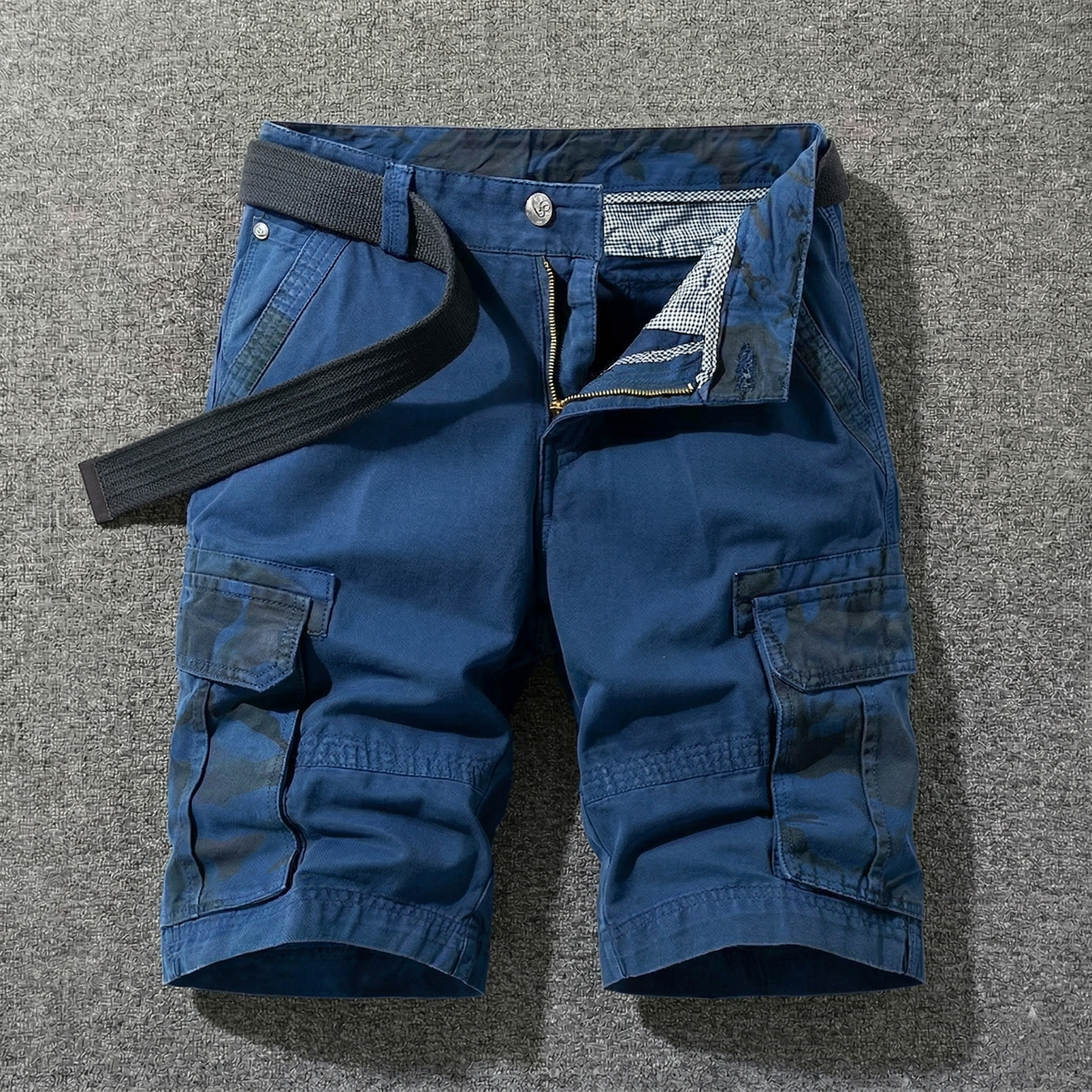 Wade | Cargo Shorts with Belt – Blue