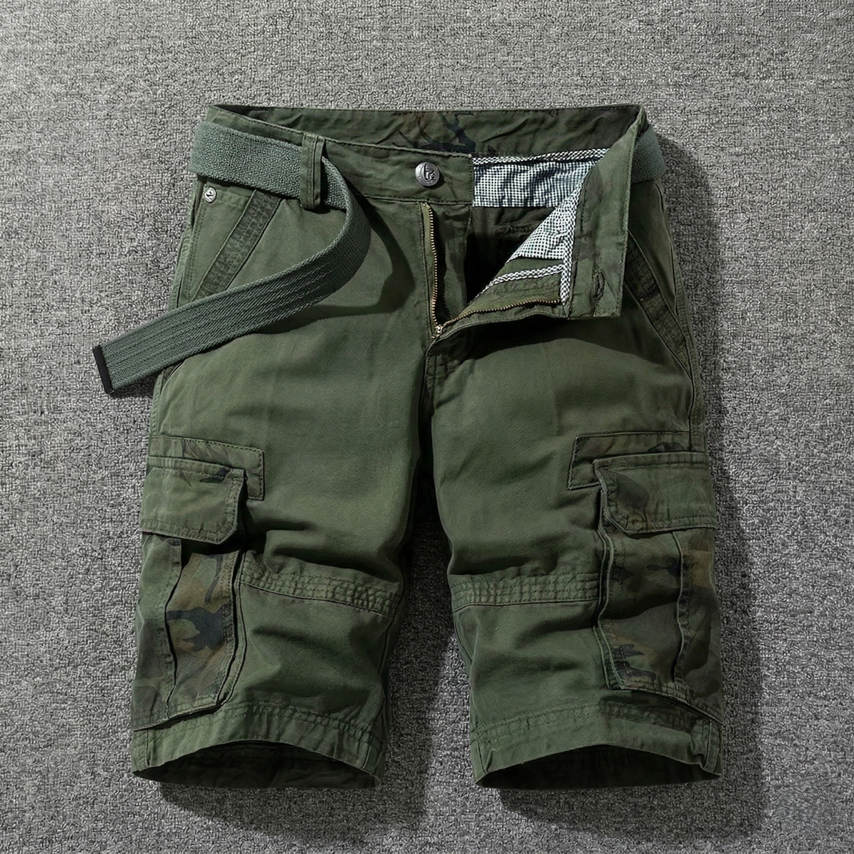 Wade | Cargo Shorts with Belt – Green