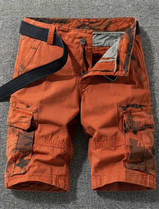 Wade | Cargo Shorts with Belt – Orange