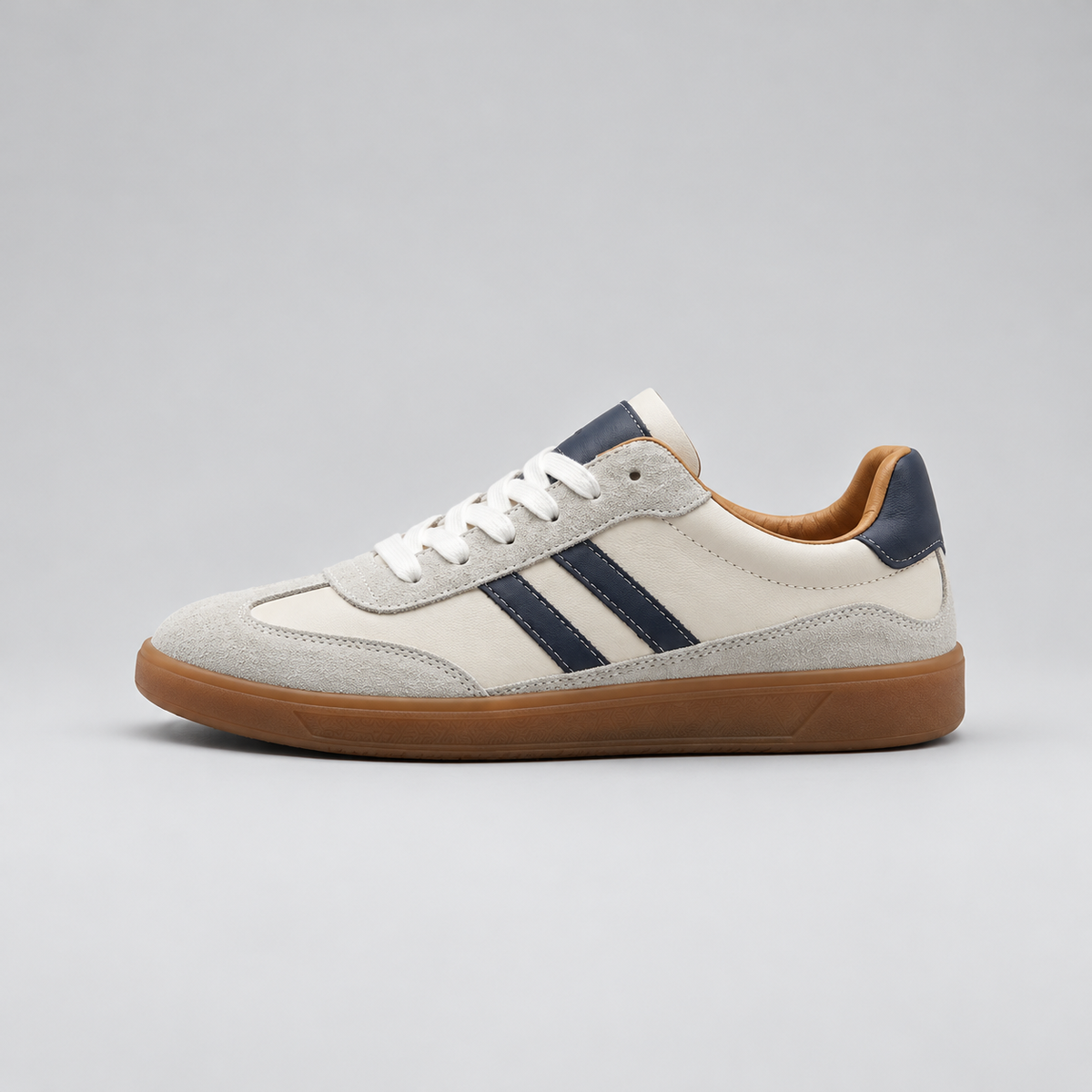 Florian | Classic Retro Sneakers with Breathable Mesh Panels – White