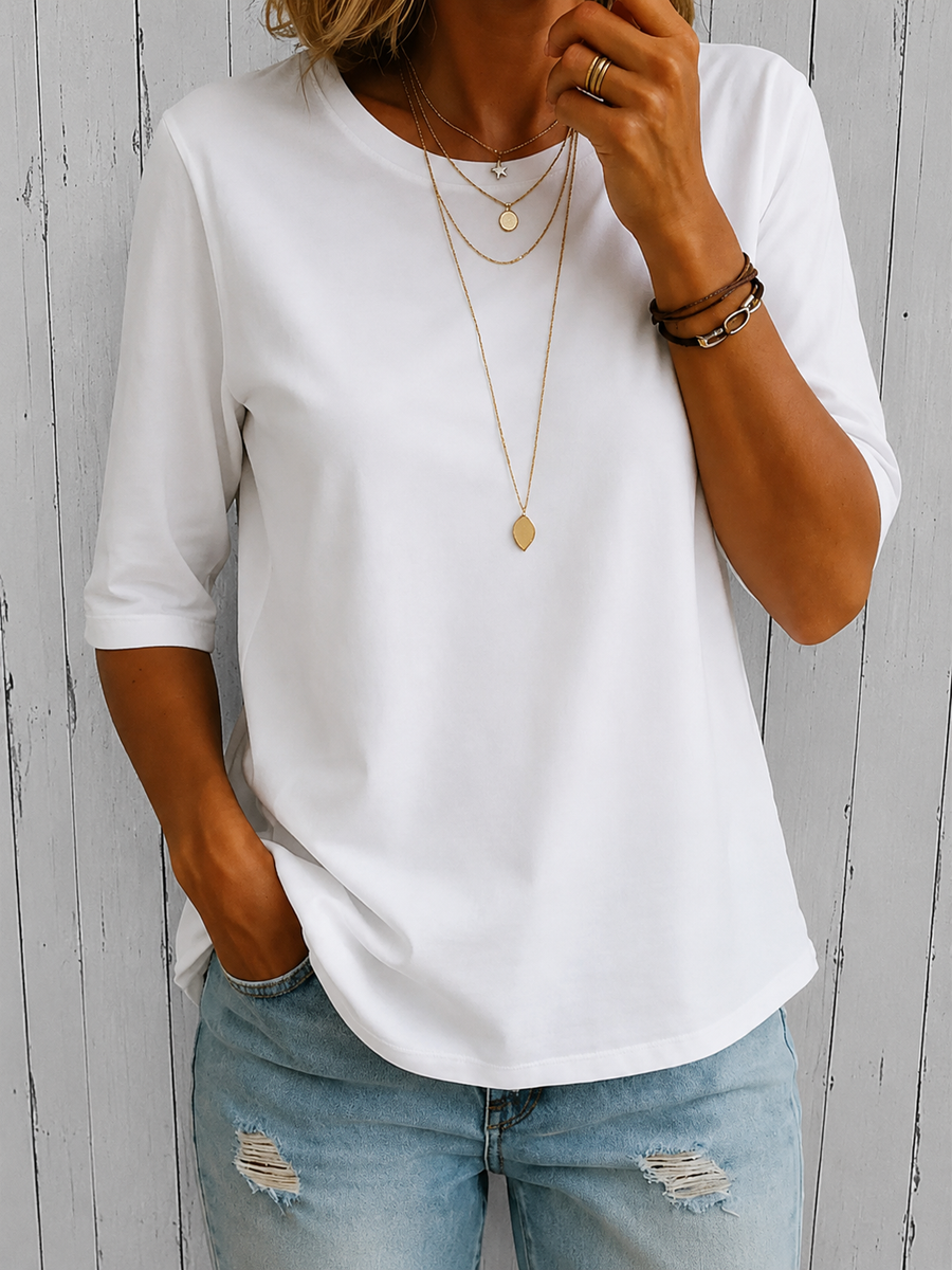 Eloise | Women's Comfort Coverage Tee – White