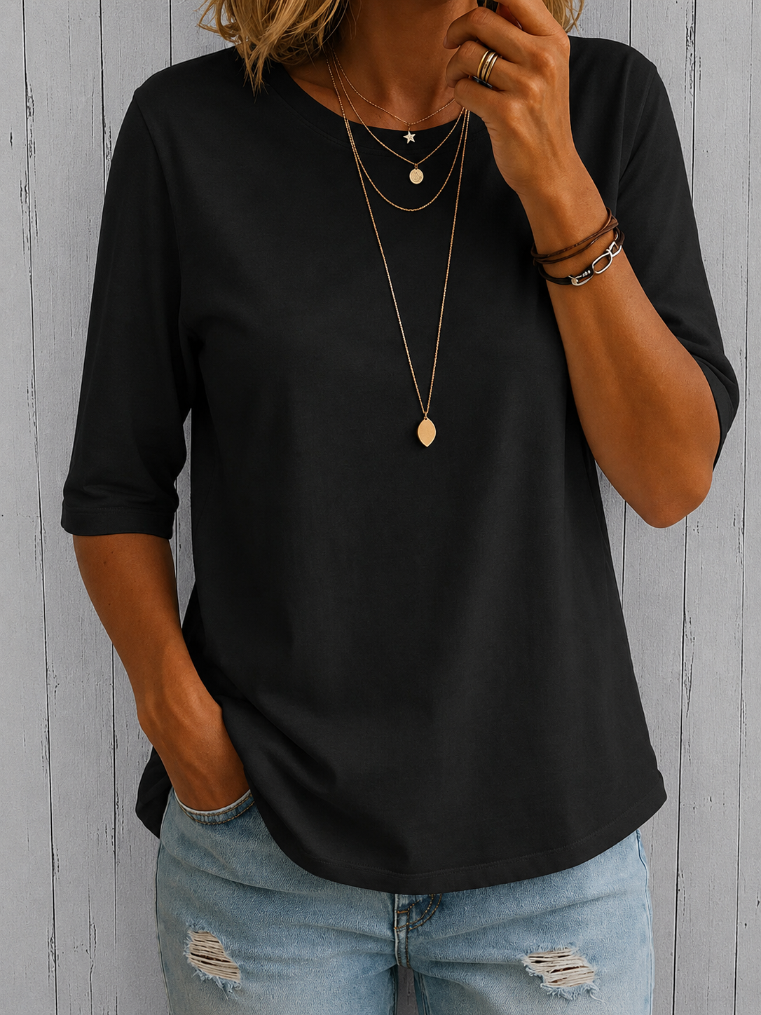 Eloise | Women's Comfort Coverage Tee – Black