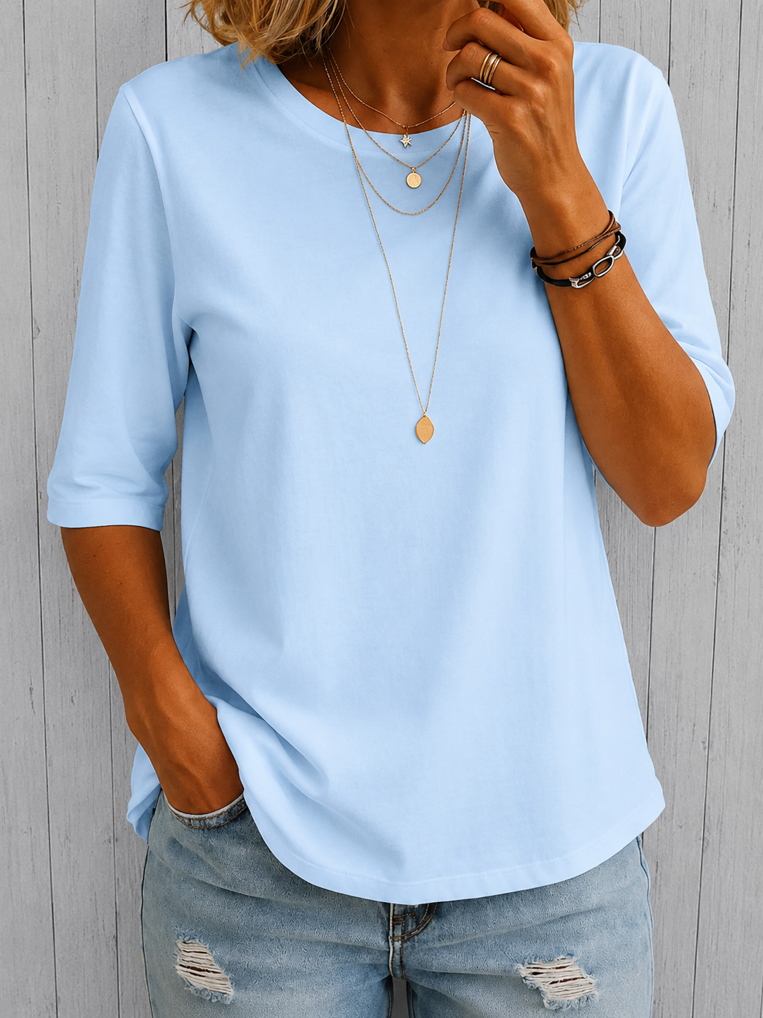 Eloise | Women's Comfort Coverage Tee – Blue