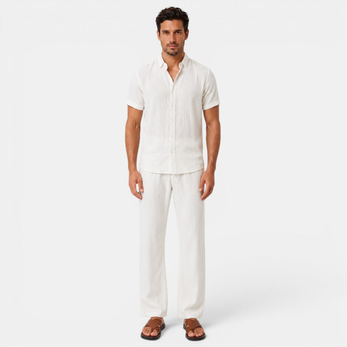 Errol | Men's Casual Summer Set – White