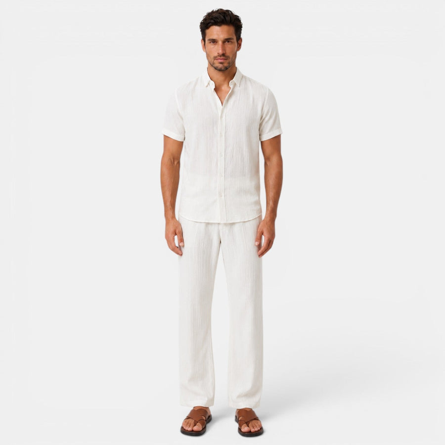 Errol | Men's Casual Summer Set – White