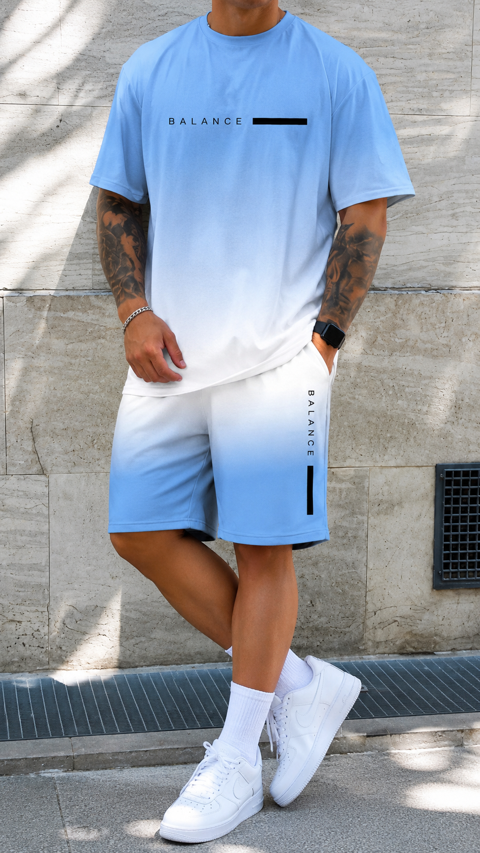 Ashby | Men's Gradient Summer Set – Sky Blue