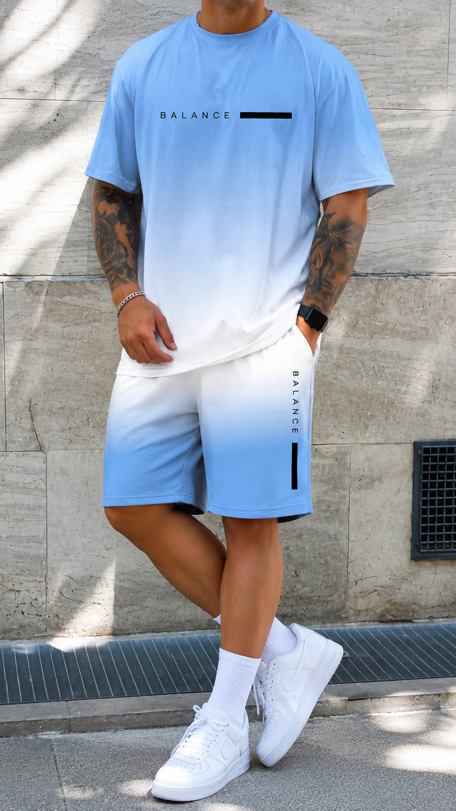 Ashby | Men's Gradient Summer Set – Sky Blue