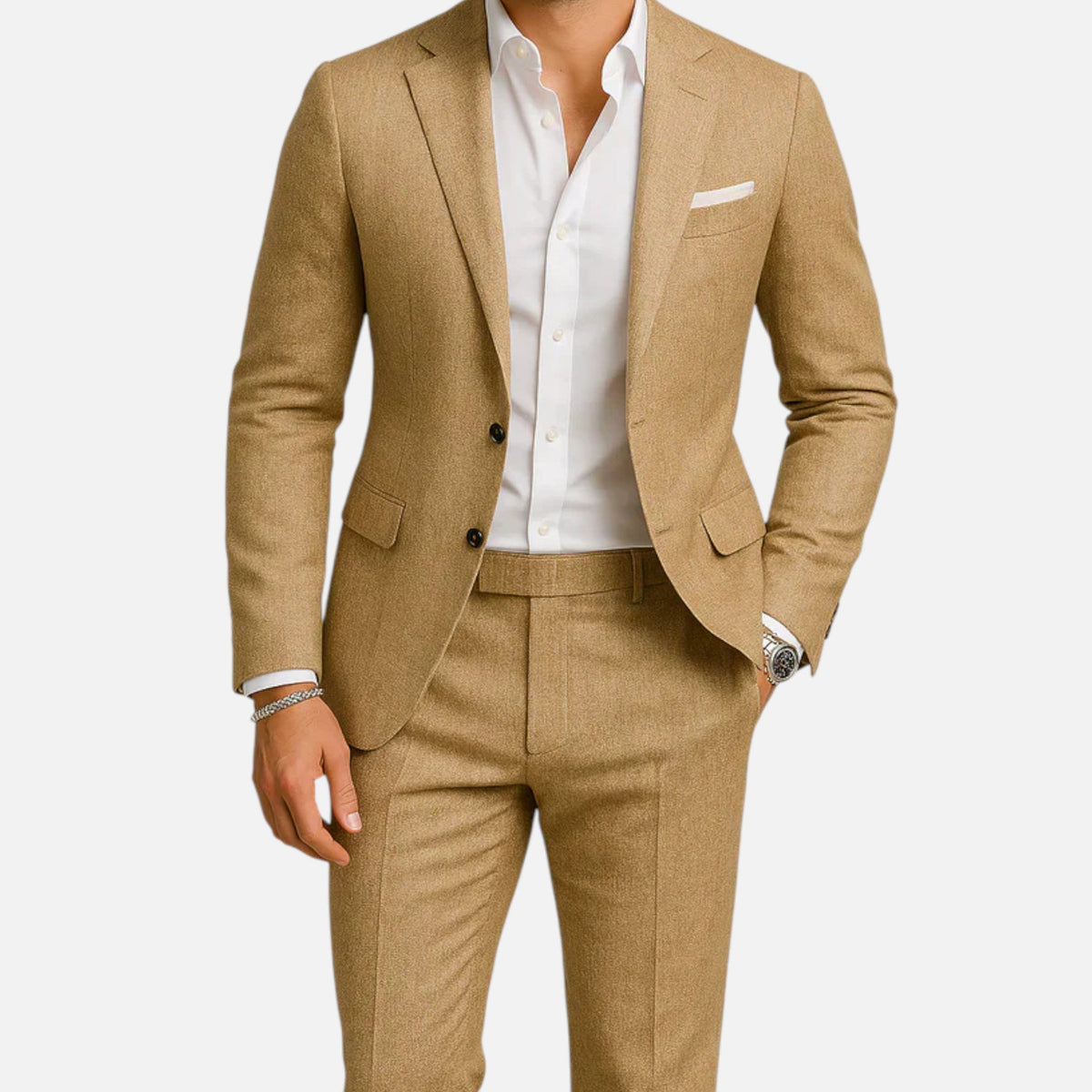 Digby | Men's Linen Casual Suit – Light Brown