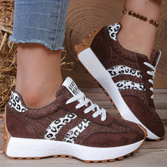 Coralie | Cushioned Orthopaedic Walking Sneakers – Brown Leopard