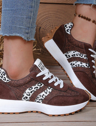 Coralie | Cushioned Orthopaedic Walking Sneakers – Brown Leopard