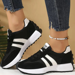 Coralie | Cushioned Orthopaedic Walking Sneakers – Black