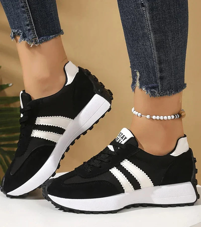 Coralie | Cushioned Orthopaedic Walking Sneakers – Black
