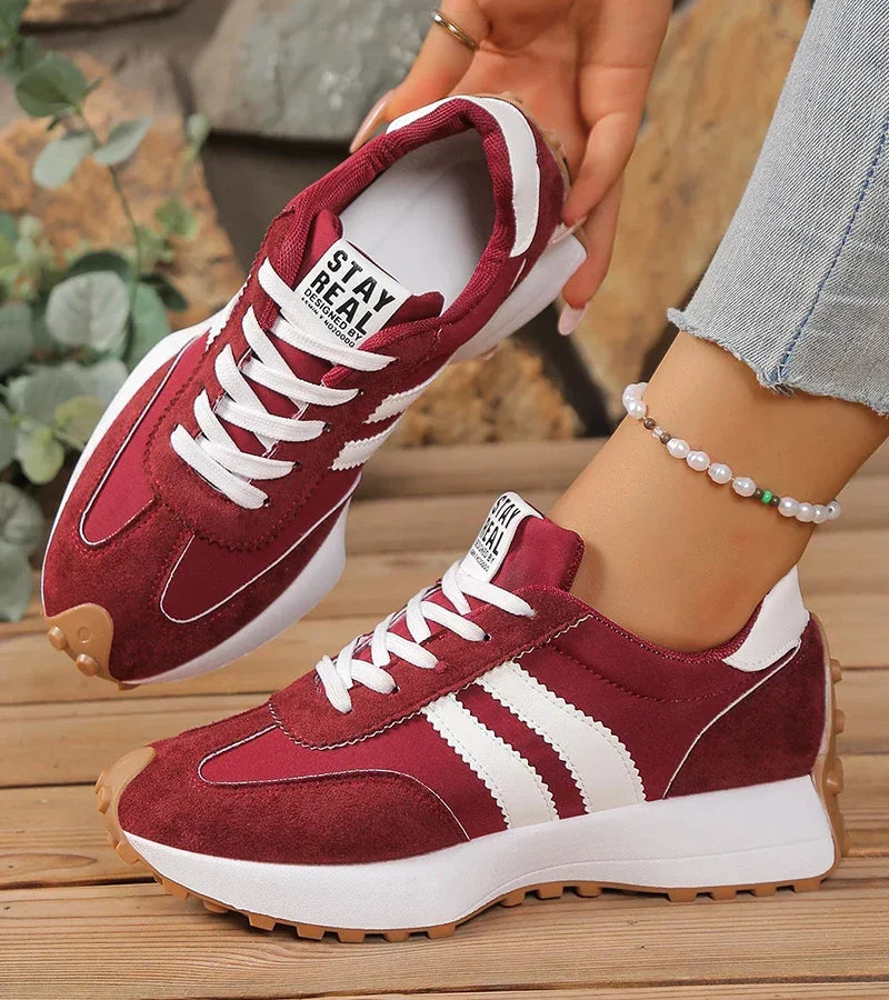 Coralie | Cushioned Orthopaedic Walking Sneakers – Red