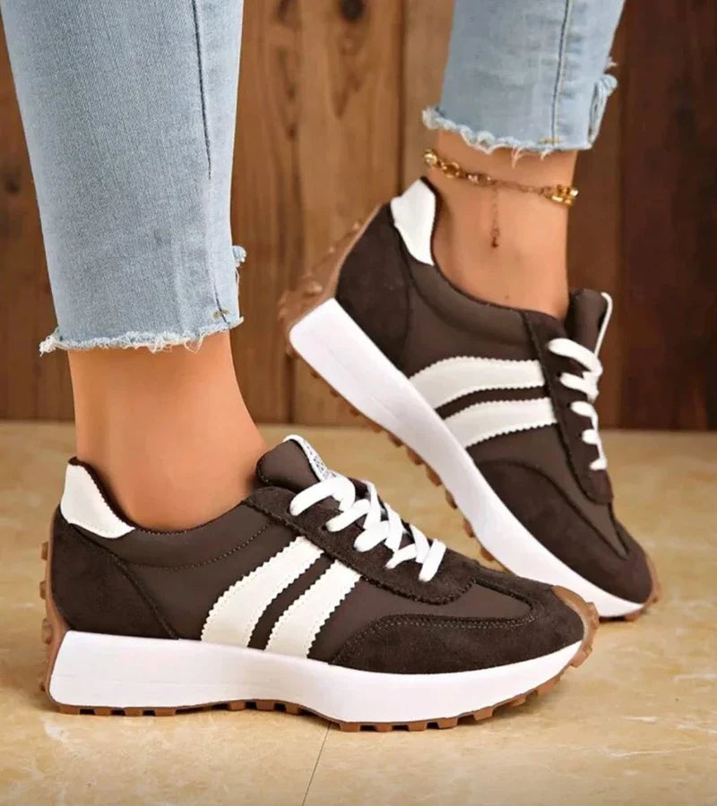 Coralie | Cushioned Orthopaedic Walking Sneakers – Dark Brown