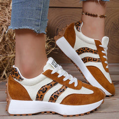 Coralie | Cushioned Orthopaedic Walking Sneakers – Beige Leopard